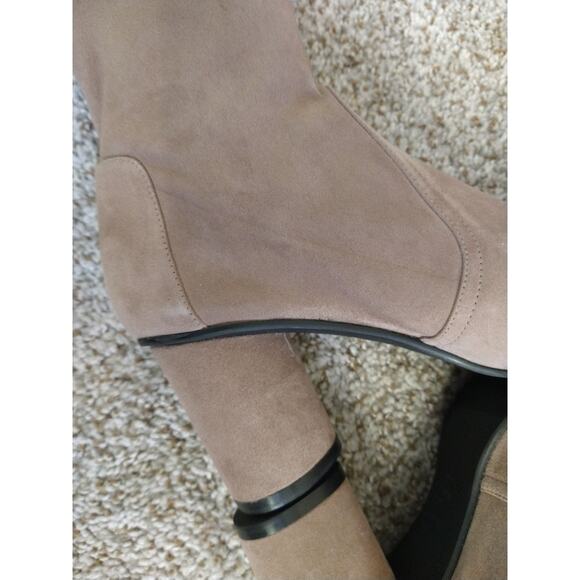 Stuart Weitzman Margot 75 Taupe Suede Ankle Booties | Size 9 - Picture 7 of 14